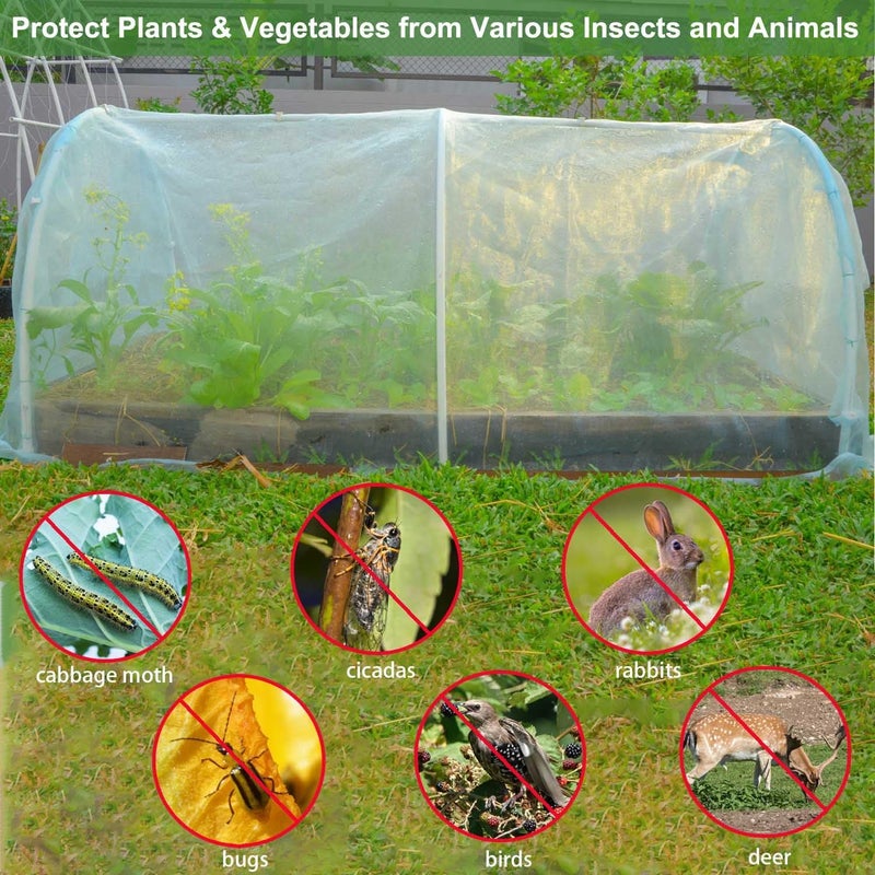 KLEWEE 10 x 50 FT Garden Mesh Netting, Ultra Fine Plant Netting Covers, Garden Netting for Raised Beds Vegetables, Fruit Tree Netting for Blueberry Bushes Barrier Screen Protection Net Cover - Image 2